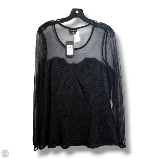 Top Long Sleeve Basic By City Chic In Black, Size: S