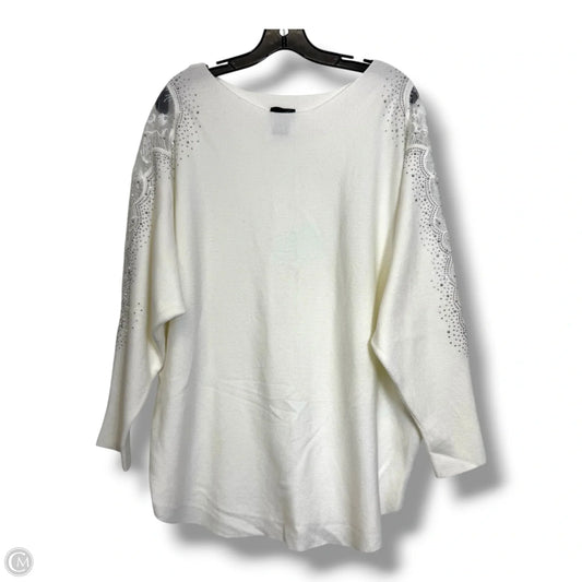 Sweater By Tahari In White, Size: 1x