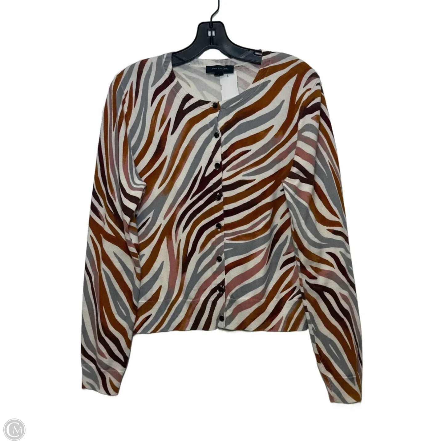 Cardigan By Ann Taylor In Animal Print, Size: L