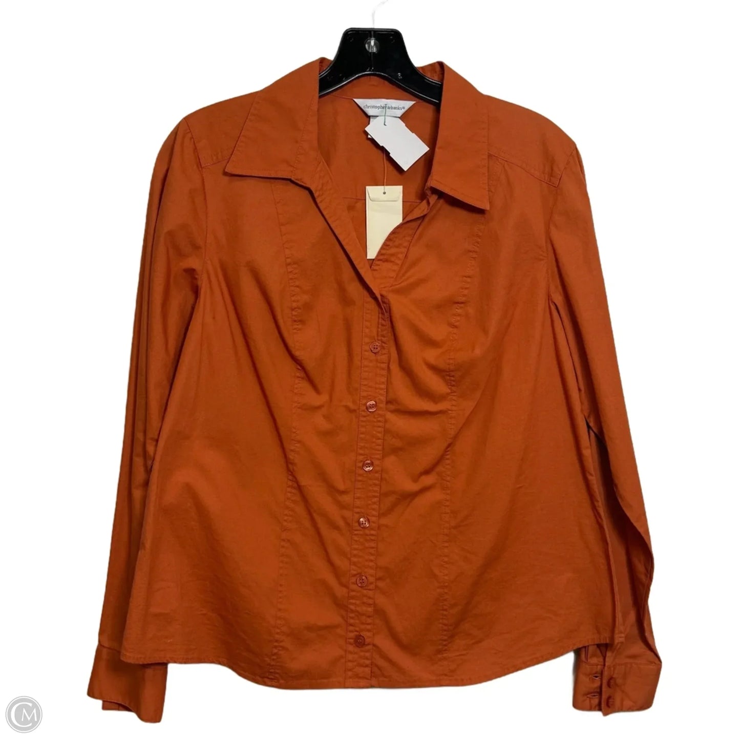 Top Long Sleeve Basic By Christopher And Banks In Orange, Size: S