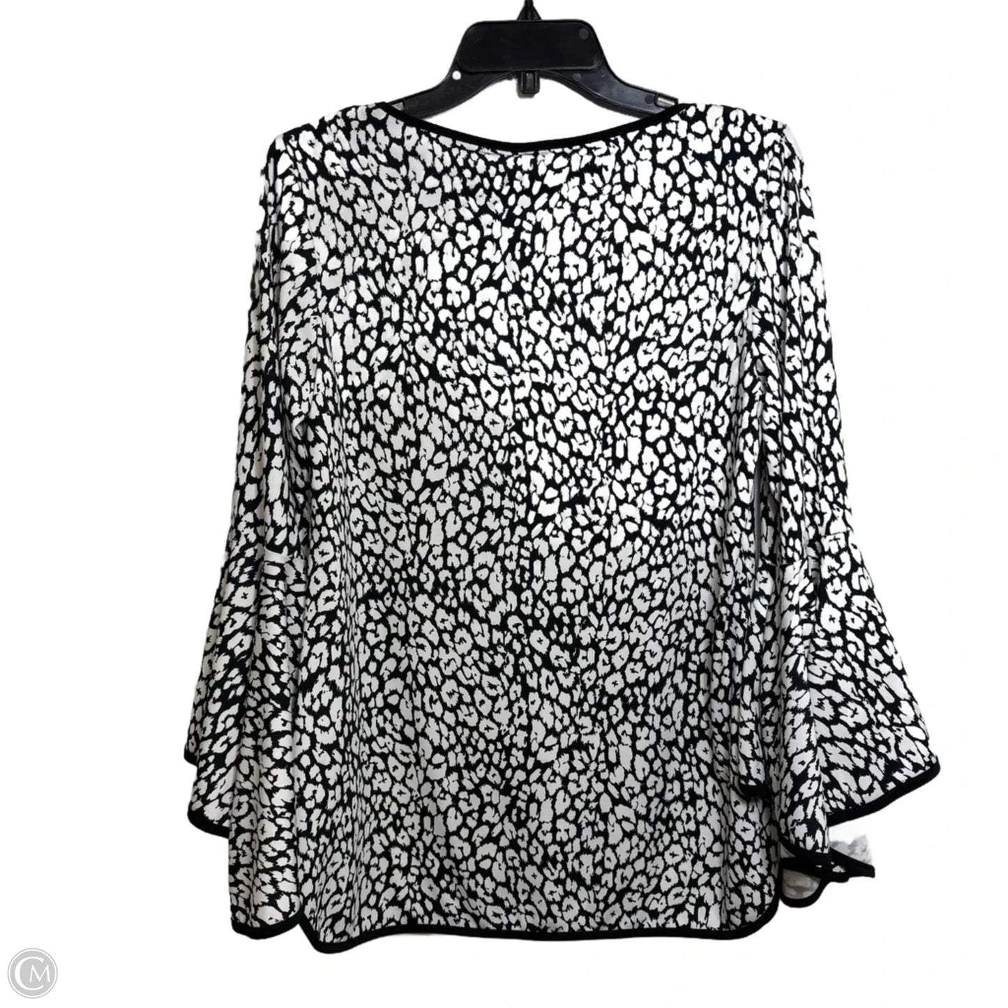 Top Long Sleeve By Coco Bianco In Black & White, Size: M