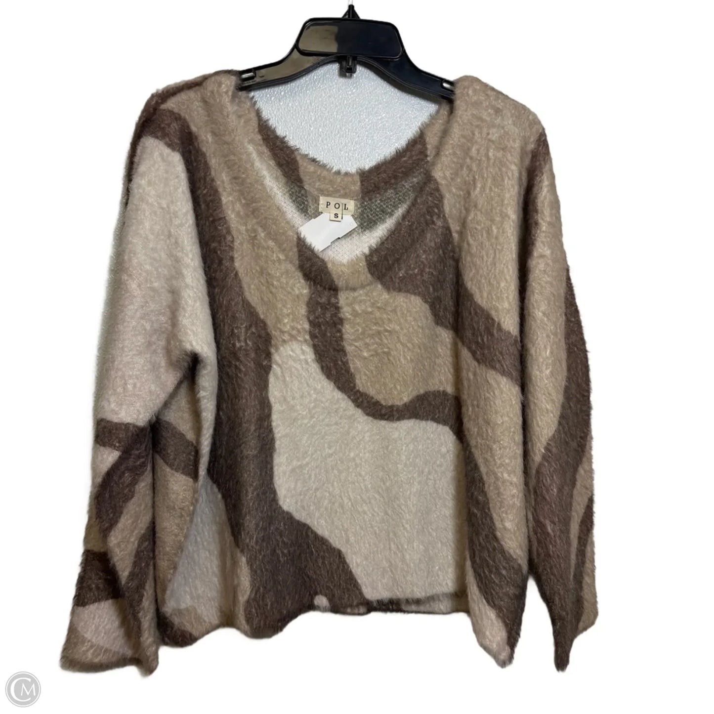 Sweater By Pol In Brown & Cream, Size: S