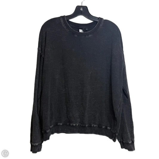 Top Long Sleeve Basic By Mono B In Black & Grey, Size: S