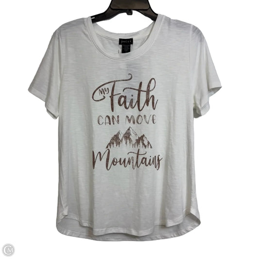 Top Short Sleeve Basic By Clothes Mentor In White, Size: L