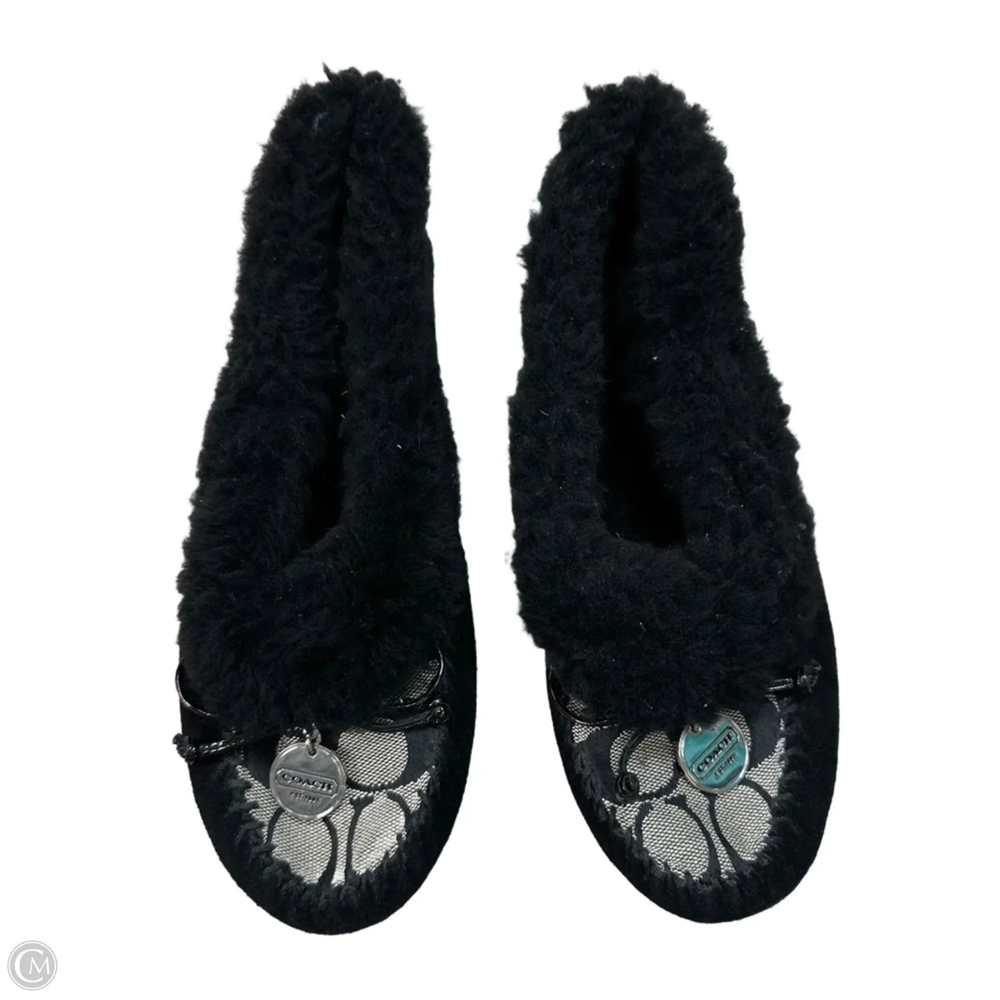 Slippers Designer By Coach In Black, Size: 7