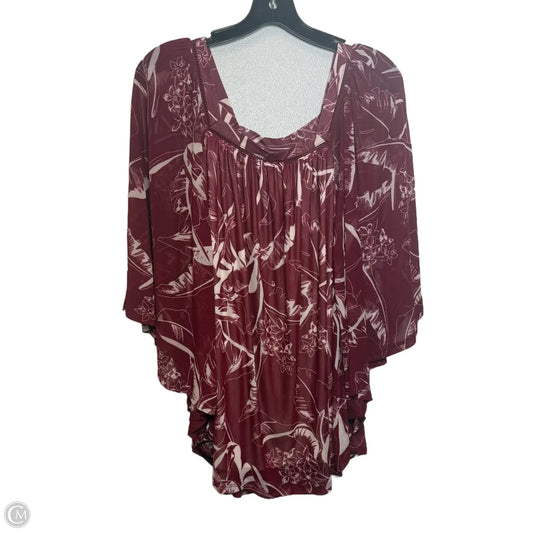 Top Short Sleeve Basic By Lane Bryant In Maroon, Size: Xl