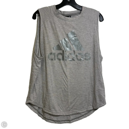 Athletic Tank Top By Adidas In Grey, Size: L