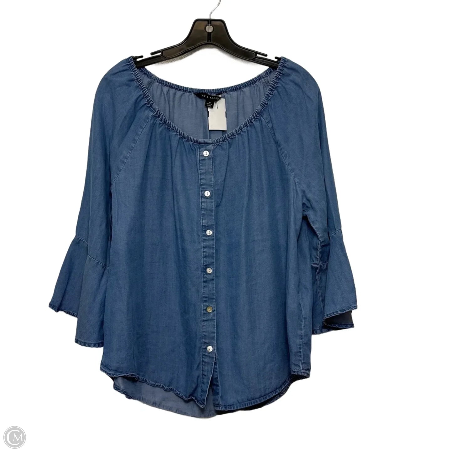 Top Long Sleeve Basic By Zac And Rachel In Blue Denim, Size: M