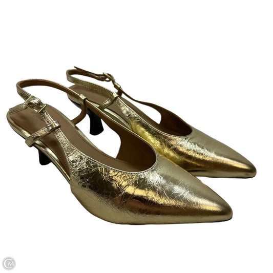 Shoes Heels Stiletto By Madewell In Gold, Size: 7