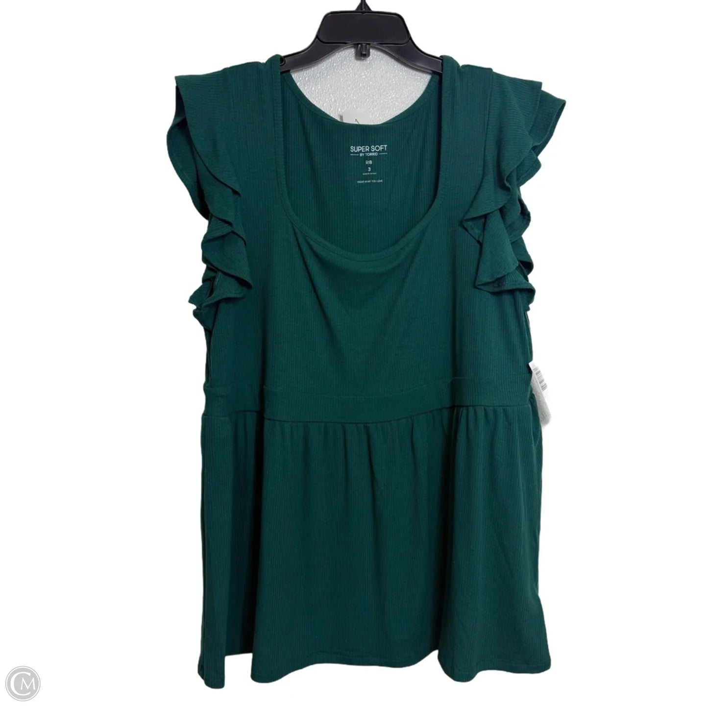 Top Short Sleeve Basic By Torrid In Green, Size: 3x
