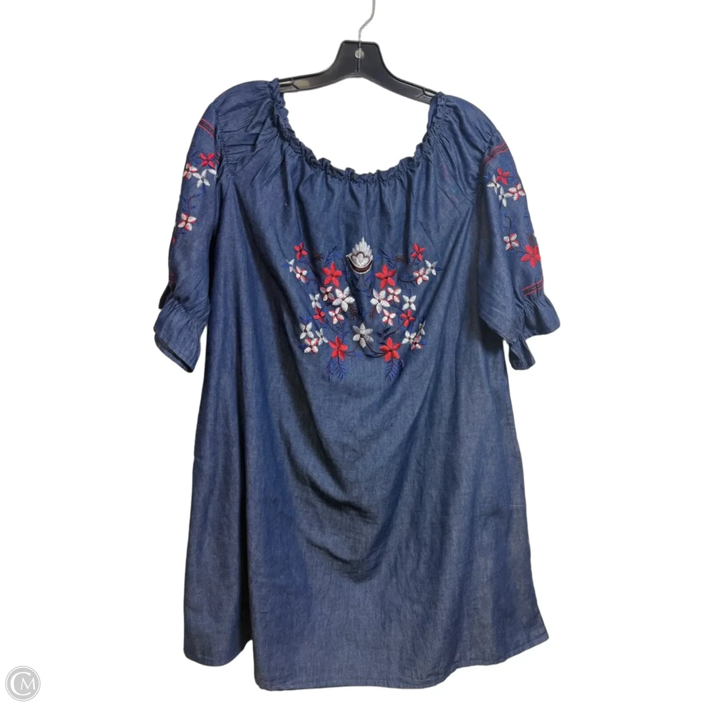 Dress Casual Short By Clothes Mentor In Blue Denim, Size: 2x