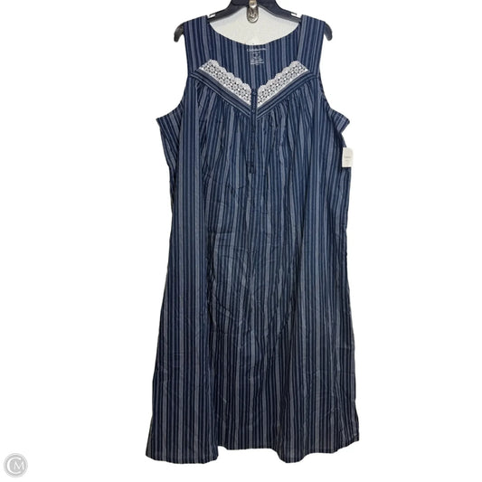 Dress Casual Maxi By Croft And Barrow In Blue & White, Size: 2x