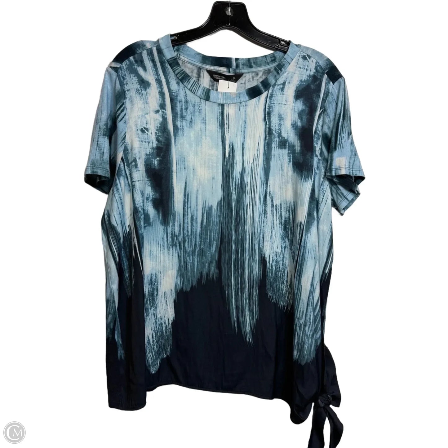 Top Short Sleeve Basic By Simply Vera In Blue, Size: Xl