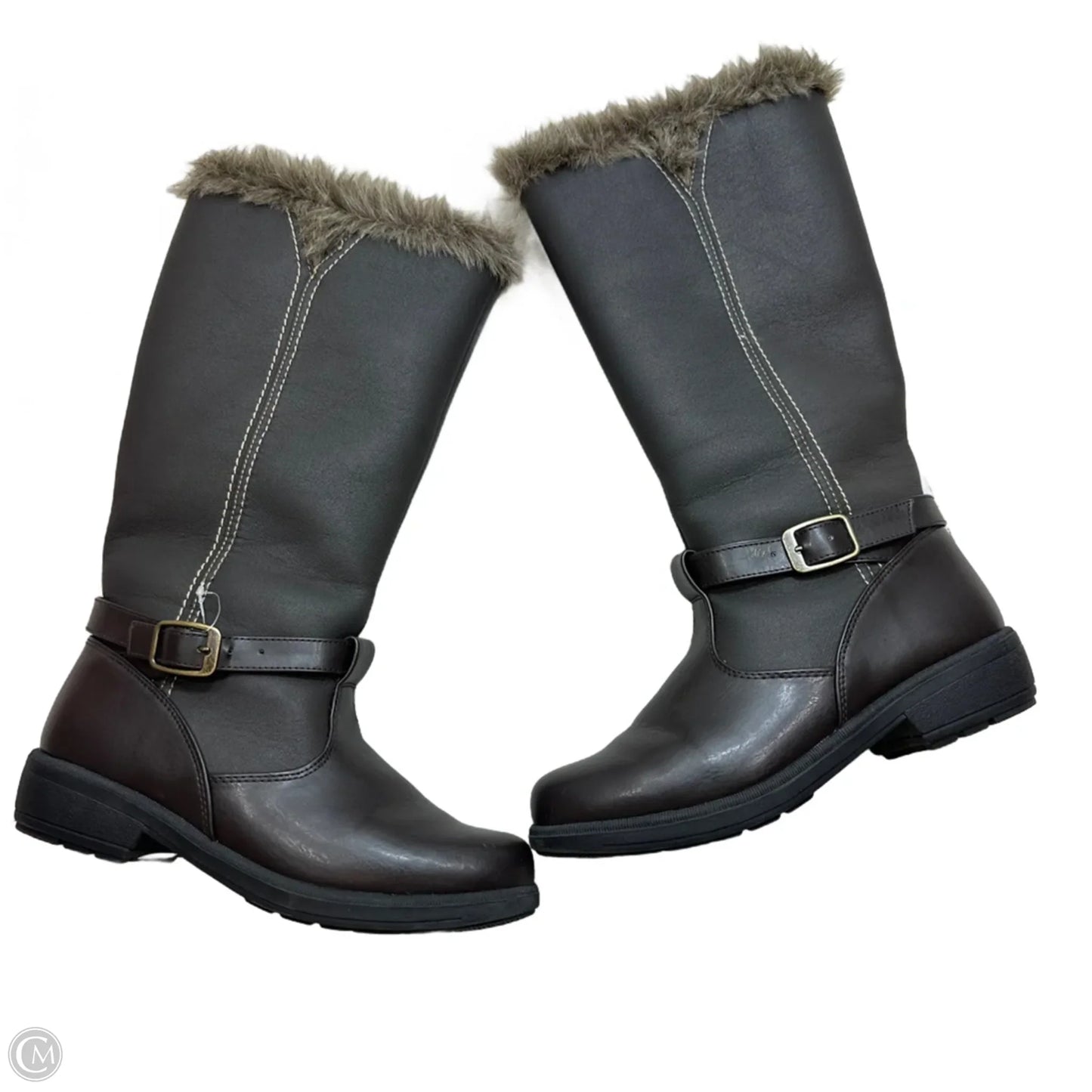 Boots Knee Flats By Clothes Mentor In Brown, Size: 9