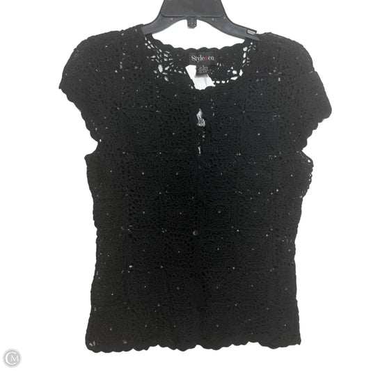 Top Short Sleeve Basic By Style And Company In Black, Size: S