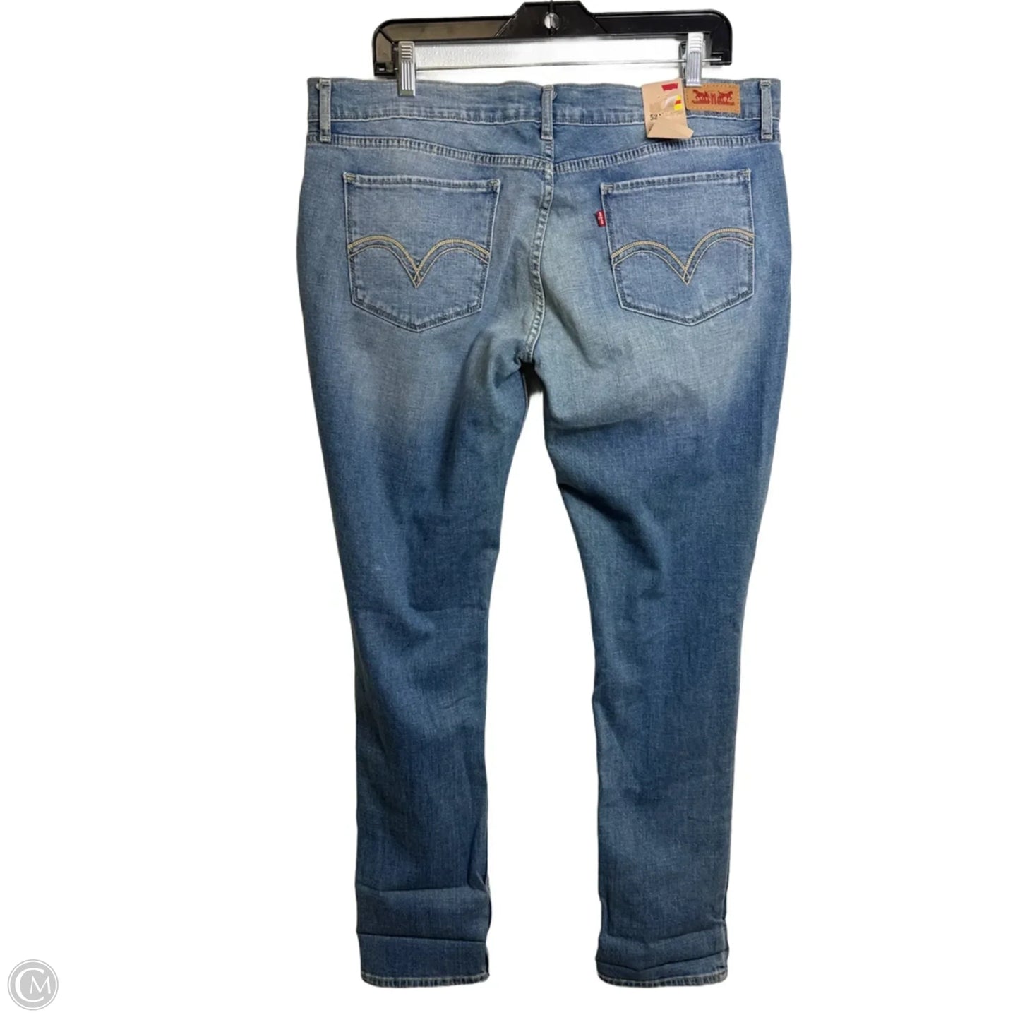 Jeans Straight By Levis In Blue Denim, Size: 14