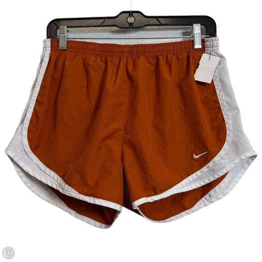 Athletic Shorts By Nike In Orange & White, Size: M
