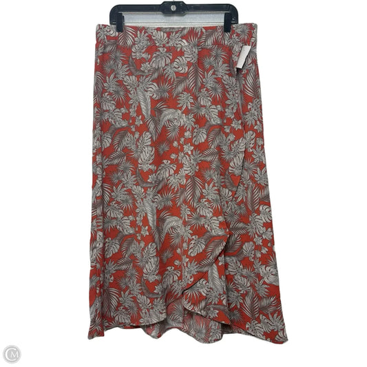 Skirt Maxi By 89th And Madison In Orange & White, Size: Xl