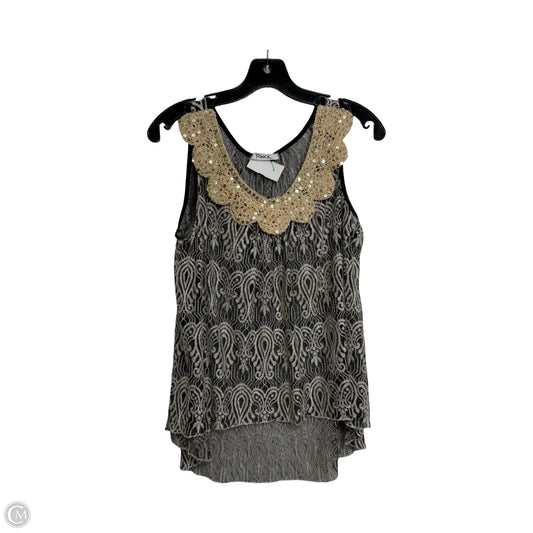 Top Sleeveless By Pinky In Black & Gold, Size: M