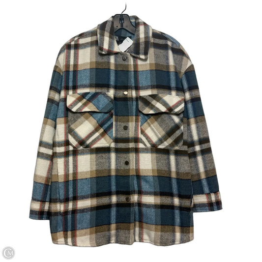 Jacket Shirt By Zara In Plaid Pattern, Size: Xs