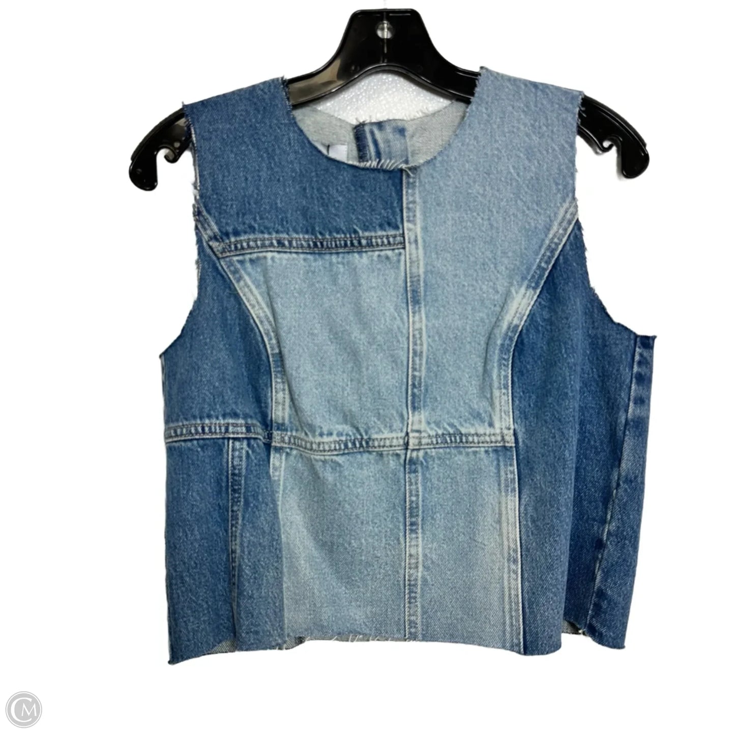 Top Sleeveless Basic By Zara In Blue Denim, Size: M