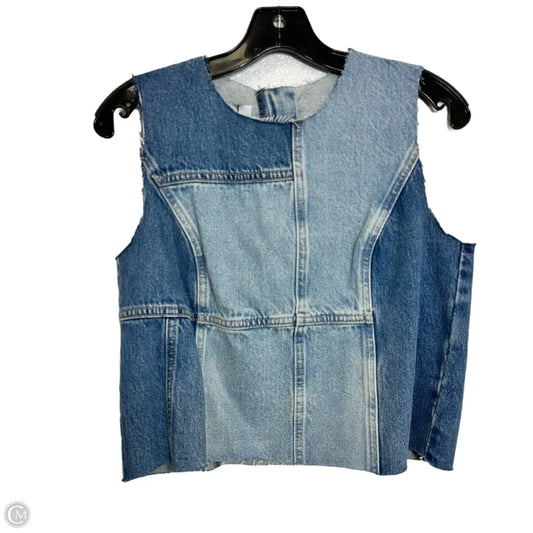 Top Sleeveless Basic By Zara In Blue Denim, Size: M
