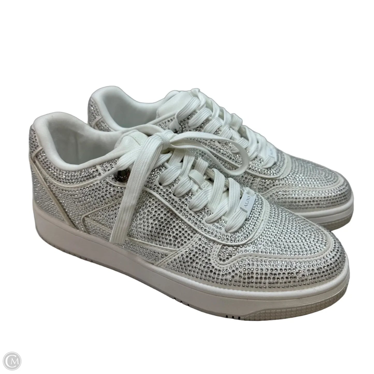 Shoes Sneakers By Aldo In Silver, Size: 8