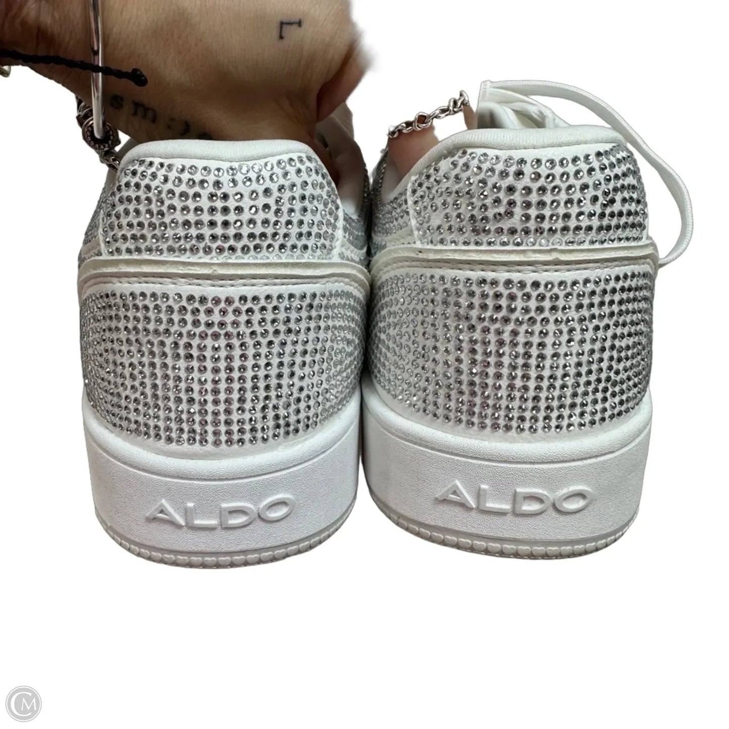 Shoes Sneakers By Aldo In Silver, Size: 8