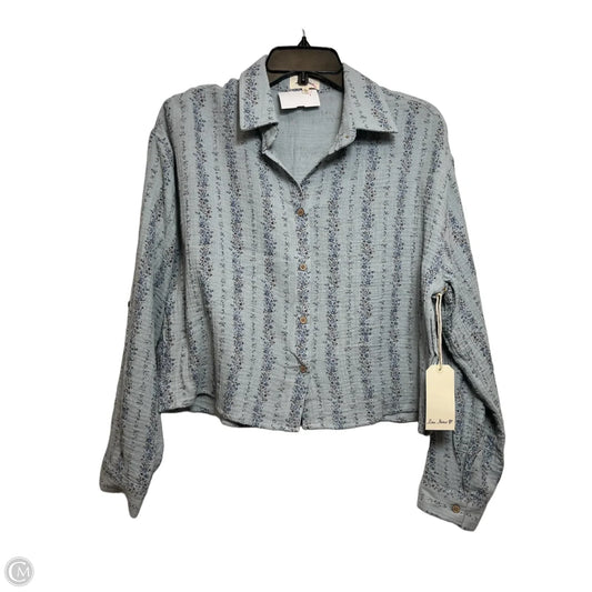 Top Long Sleeve By Love Notes In Blue, Size: L