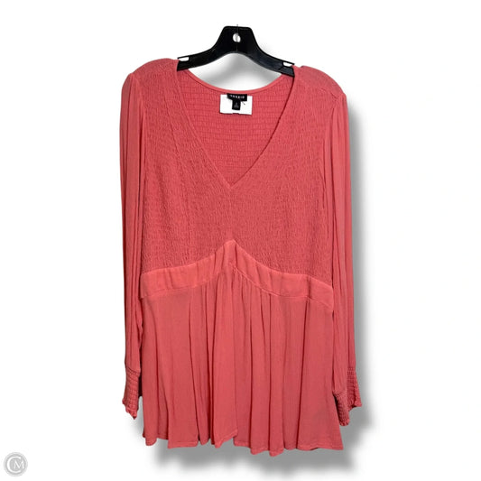 Top Long Sleeve By Torrid In Coral, Size: 2x