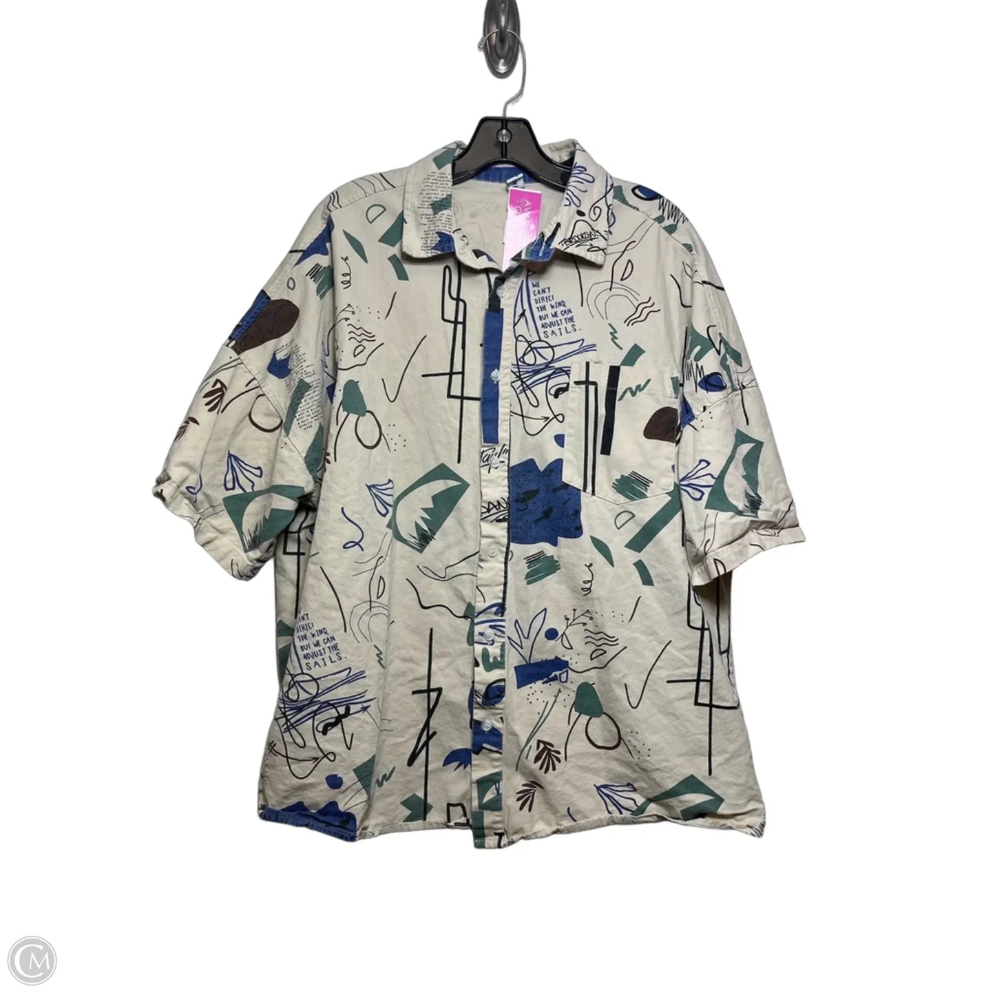Top Short Sleeve By Clothes Mentor In Tan, Size: L