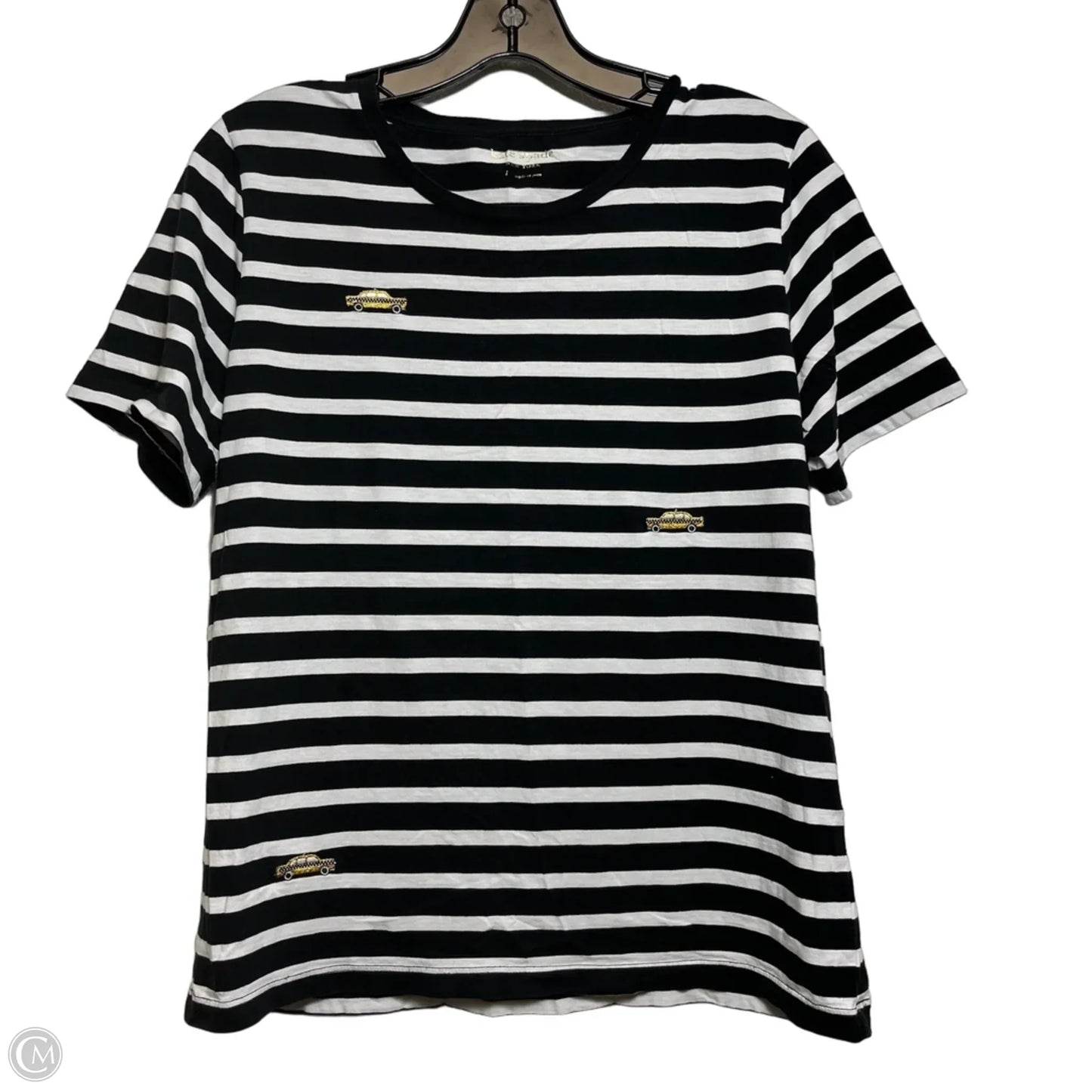 Taxi Top Short Sleeve Designer By Kate Spade In Striped Pattern, Size: L