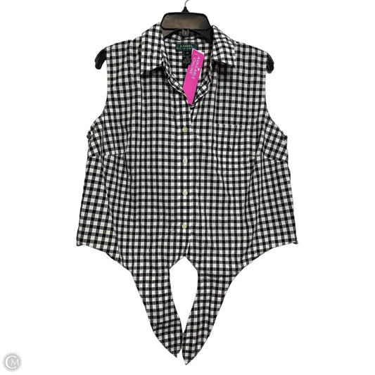 Top Sleeveless Basic By Lauren By Ralph Lauren In Black & White, Size: 1x