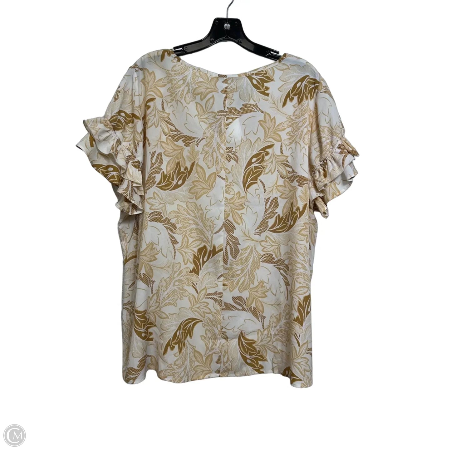 Top Short Sleeve Basic By Lane Bryant In Beige, Size: 1x