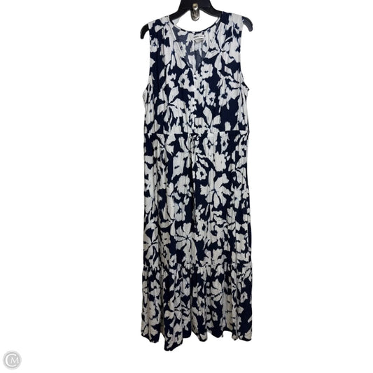 Dress Casual Maxi By Sonoma In Blue & White, Size: Xl