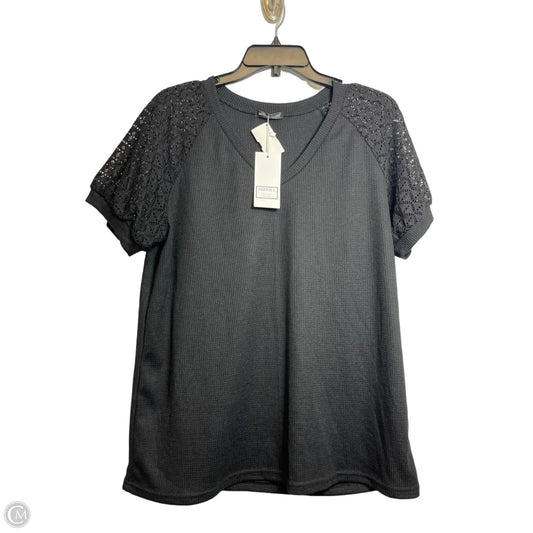 Top Short Sleeve Basic By Miholl In Black, Size: Xl