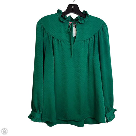 Top Long Sleeve Designer By Kate Spade In Green, Size: L