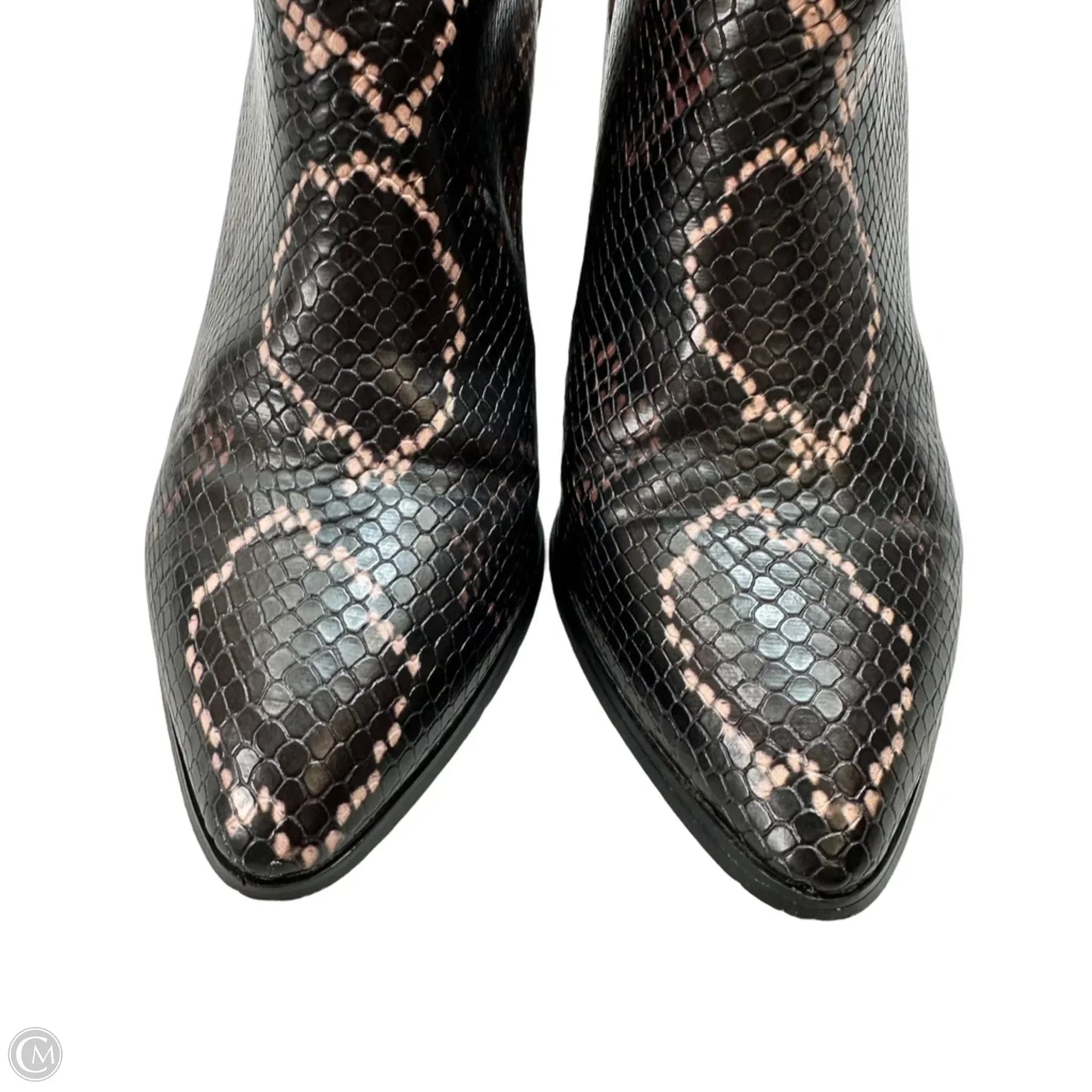 Boots Ankle Heels By Steve Madden In Snakeskin Print, Size: 5.5