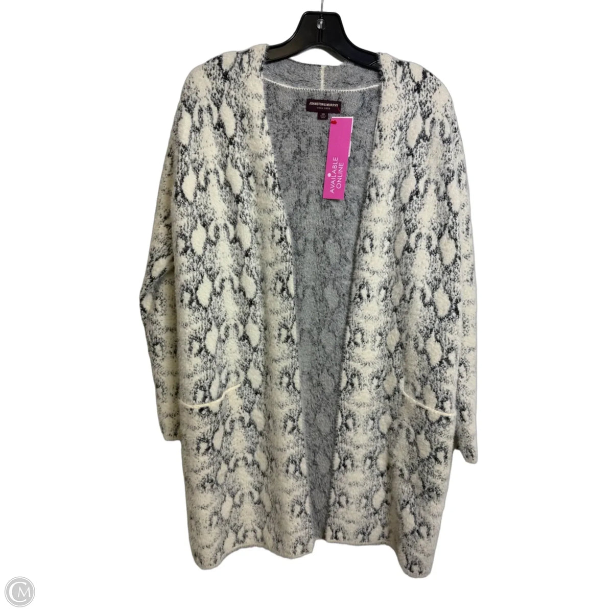 Cardigan By Johnston & Murphy In Grey & White, Size: Xs