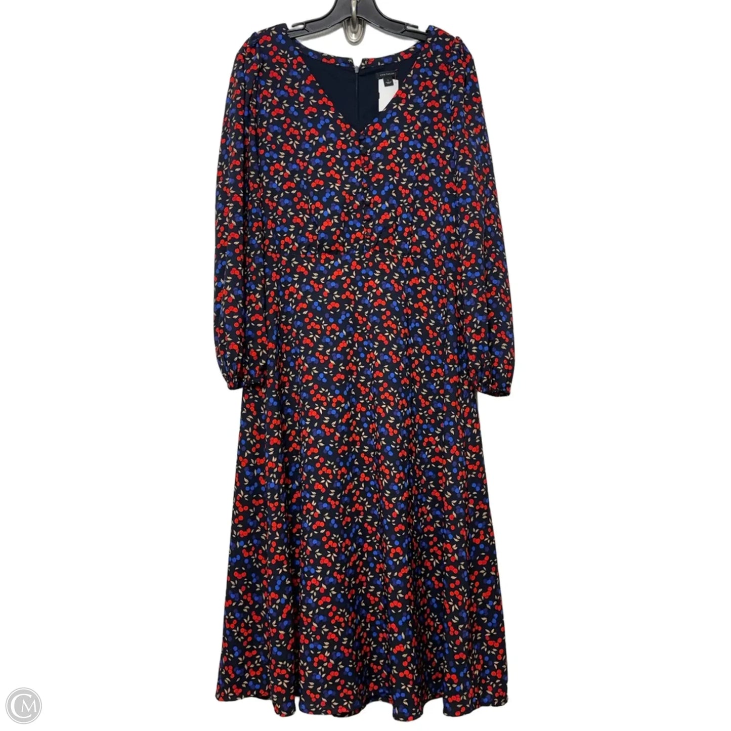 Dress Casual Maxi By Ann Taylor In Black & Red, Size: 8