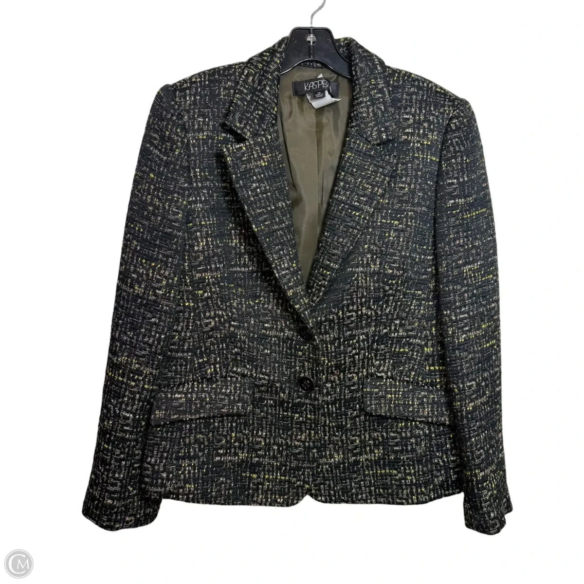 Blazer By Kasper In Black & Yellow, Size: L