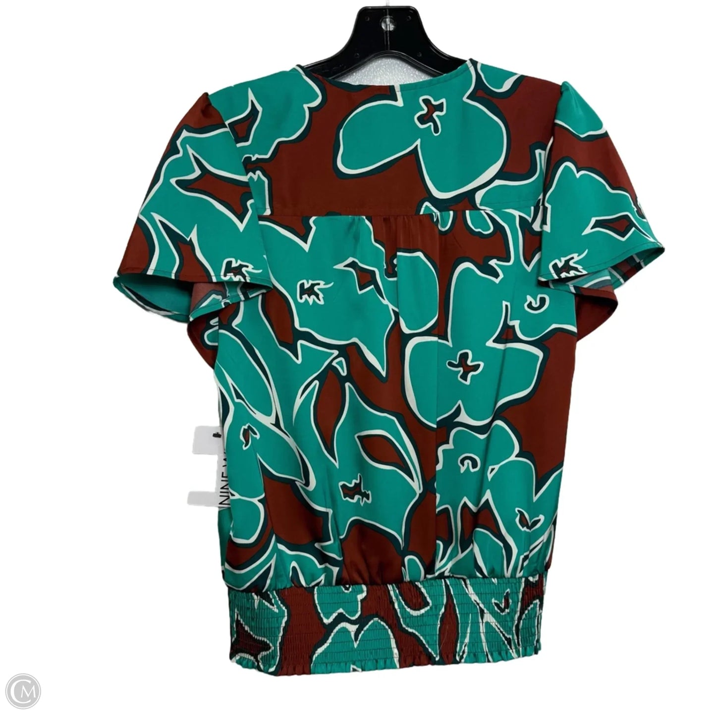 Top Short Sleeve Basic By Nine West In Brown & Green, Size: Xs