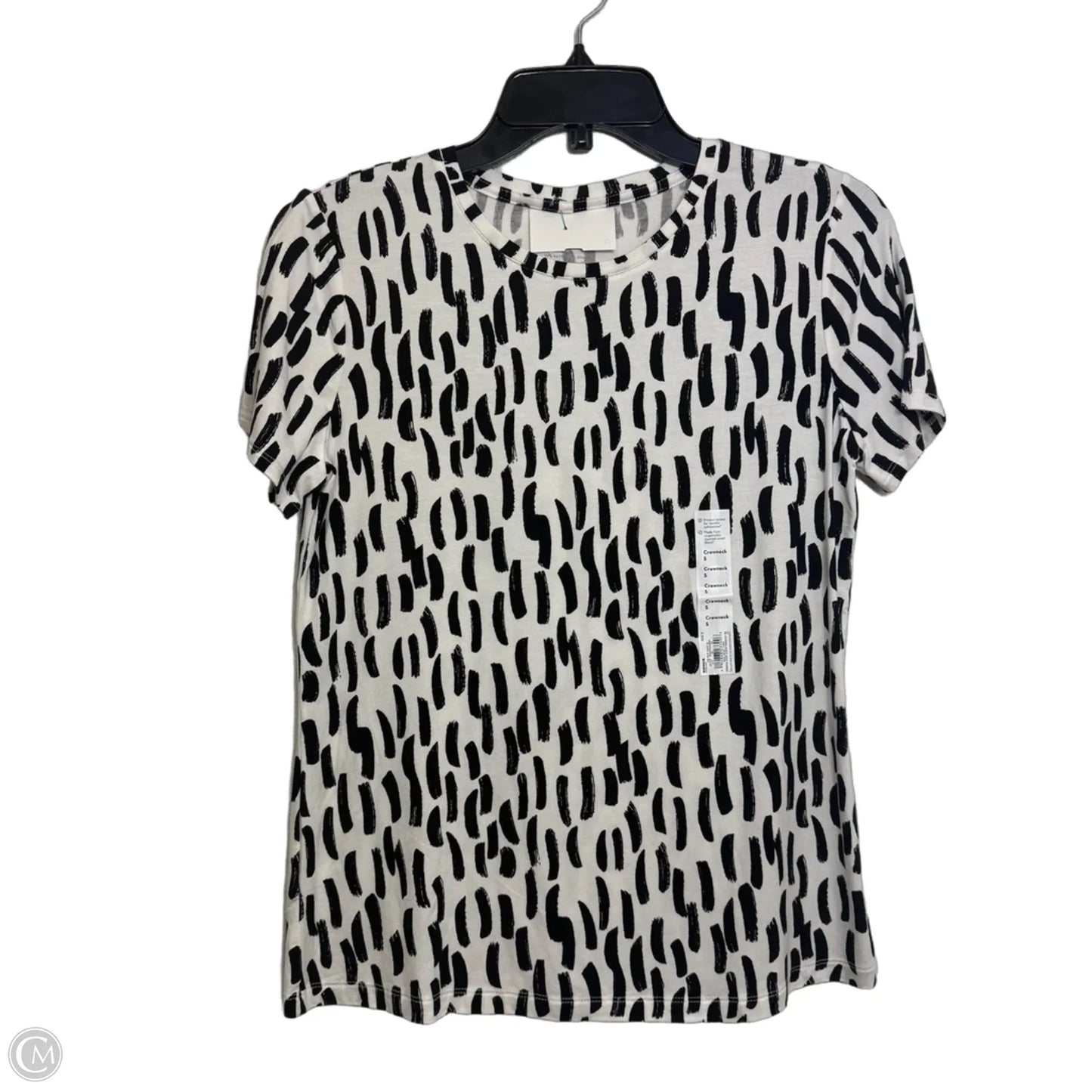 Top Short Sleeve By Nine West In Black & White, Size: S