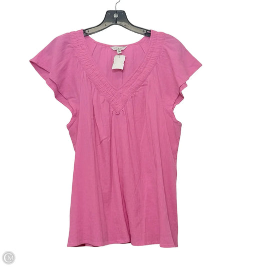Top Short Sleeve By Lucky Brand In Pink, Size: L