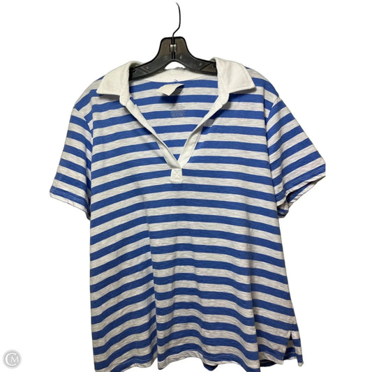 Top Short Sleeve By St Johns Bay In Blue & Cream, Size: Xl