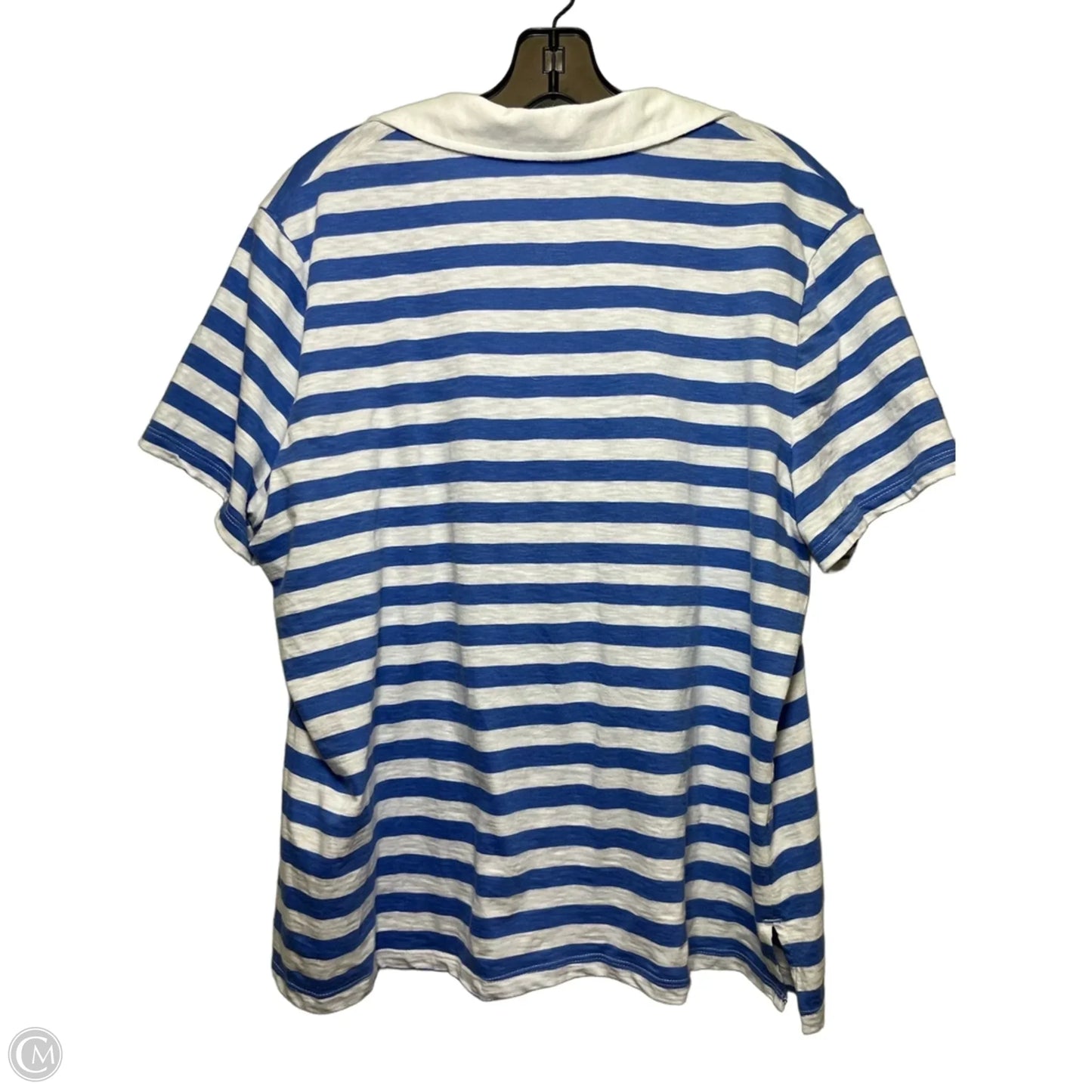 Top Short Sleeve By St Johns Bay In Blue & Cream, Size: Xl