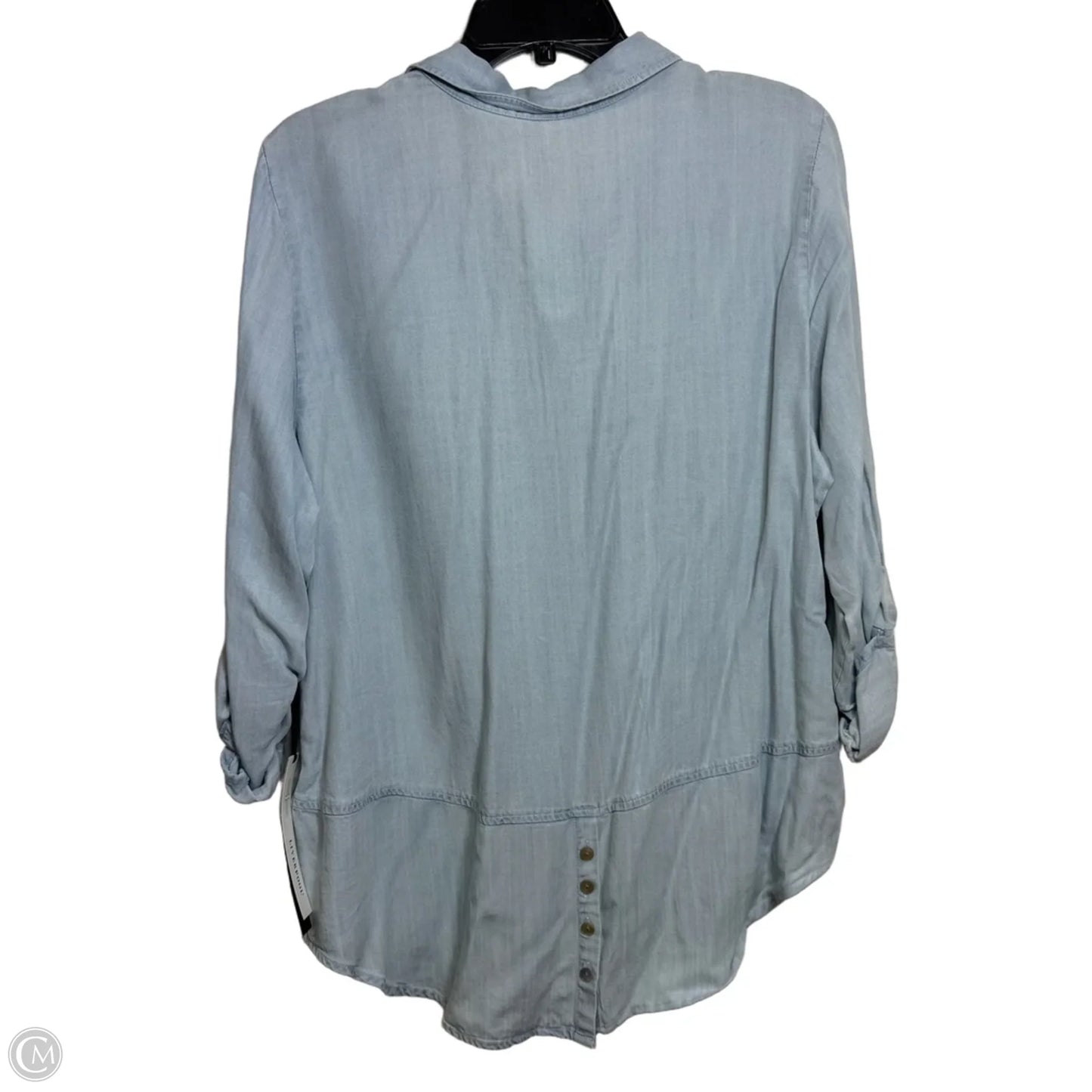 Top Long Sleeve By Liverpool In Blue Denim, Size: Xl