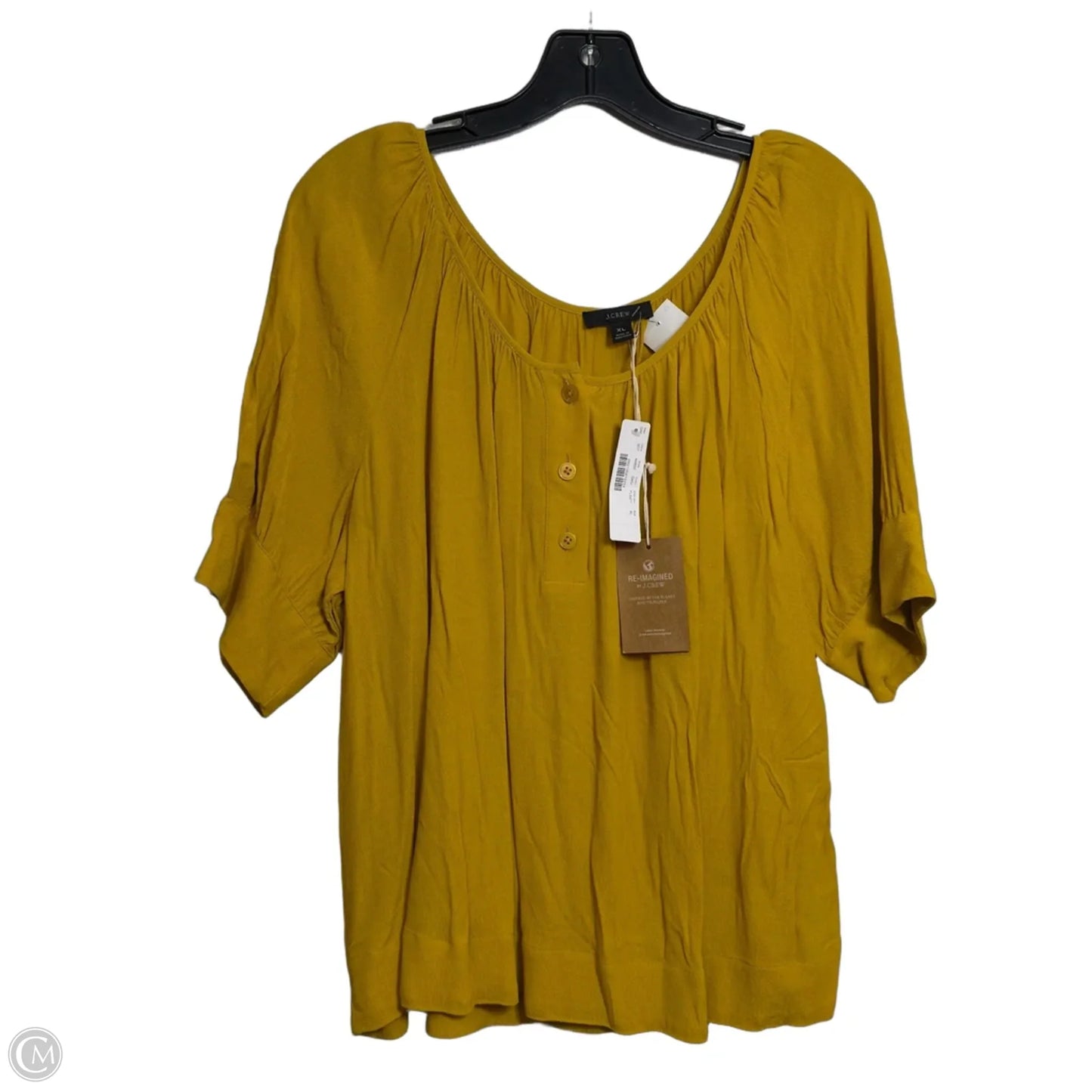 Top Long Sleeve Basic By J. Crew In Yellow, Size: Xl