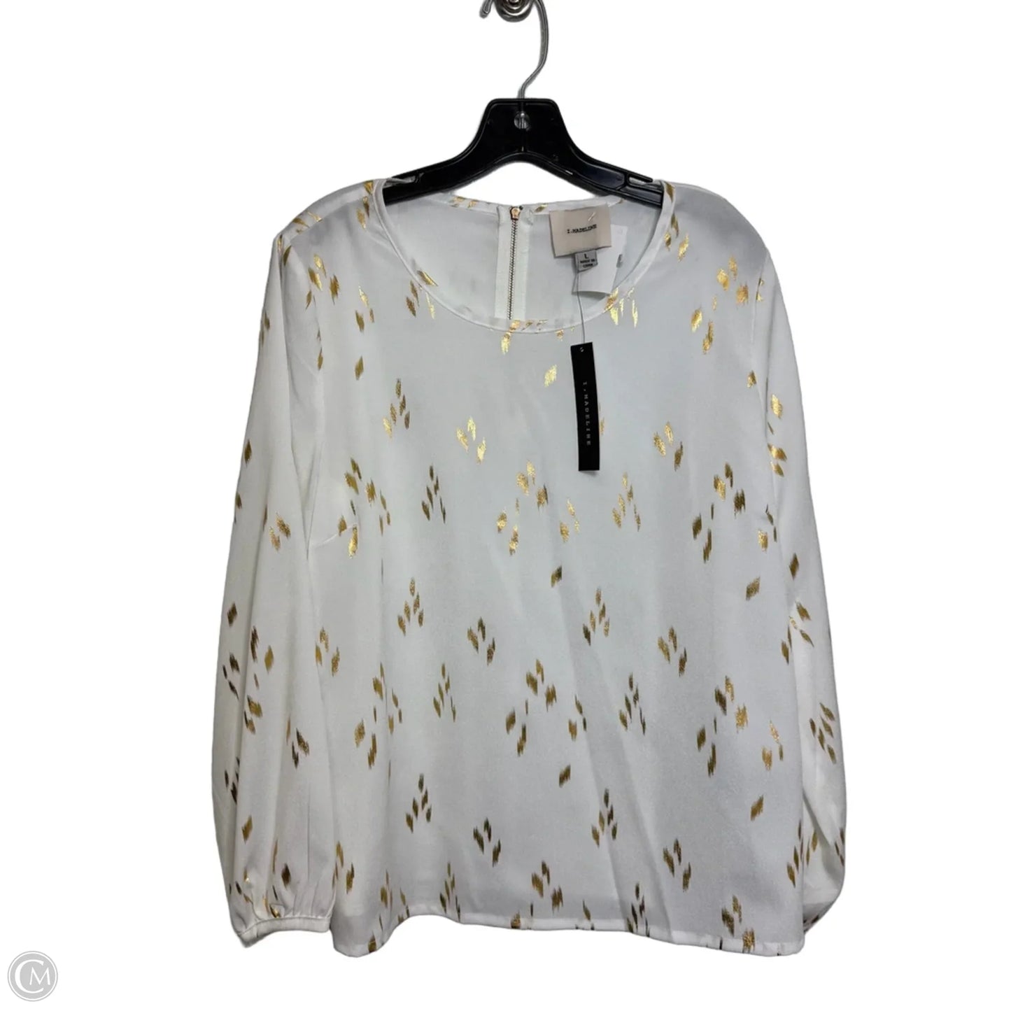 Top Long Sleeve By Clothes Mentor In White, Size: L