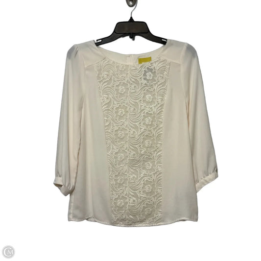 Top Long Sleeve By Maeve In Beige, Size: 4
